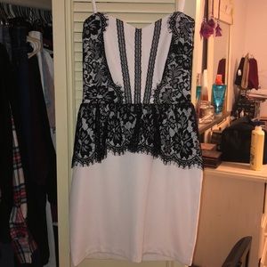 Black and white lace dress